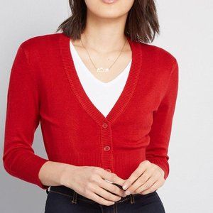 Modcloth The Dream of the Crop Cardigan Red